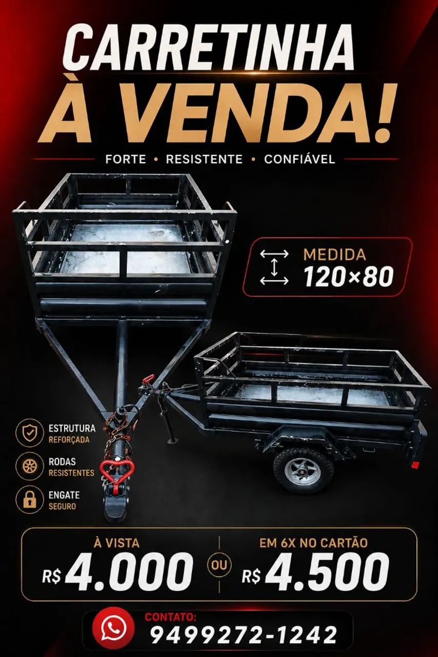 Vende-se carrocinha de moto  - Foto 4