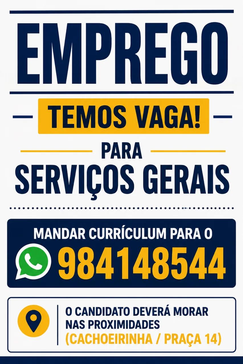 Vaga de emprego.