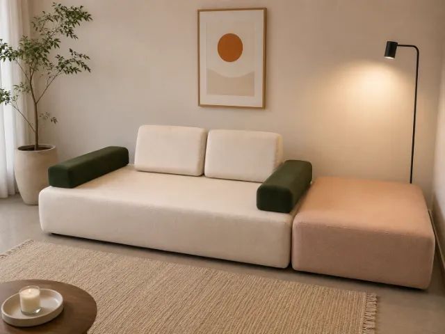 Vendo Sofá de Design 3 lugares com Puff - Excelente Estado - Foto 3