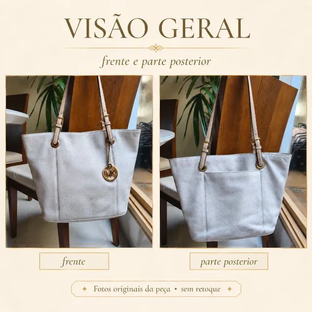Bolsa Michael Kors Jet Set Travel Pocket Tote Original em Couro Pebbled - Foto 2