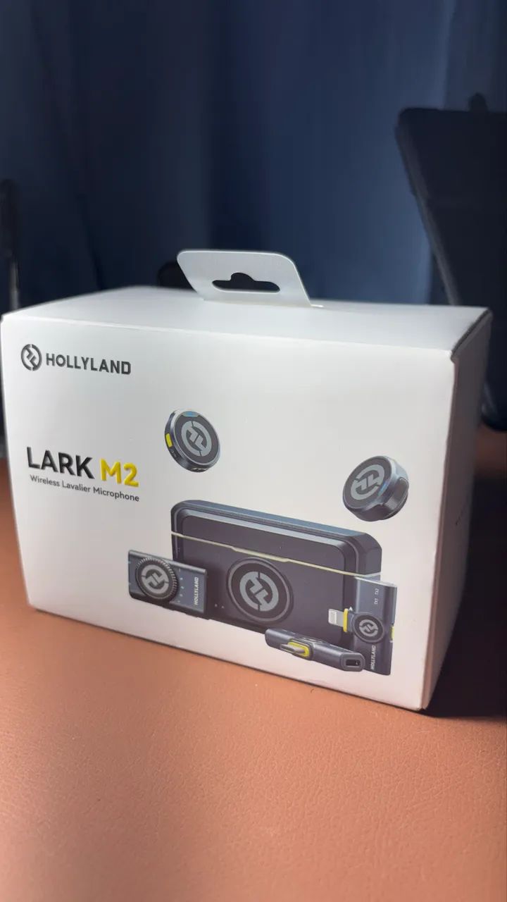Microfone Hollyland Lark M2 Duo Combo Duplo Para 2 Pessoas USB-C, Lightning e Camera preto
