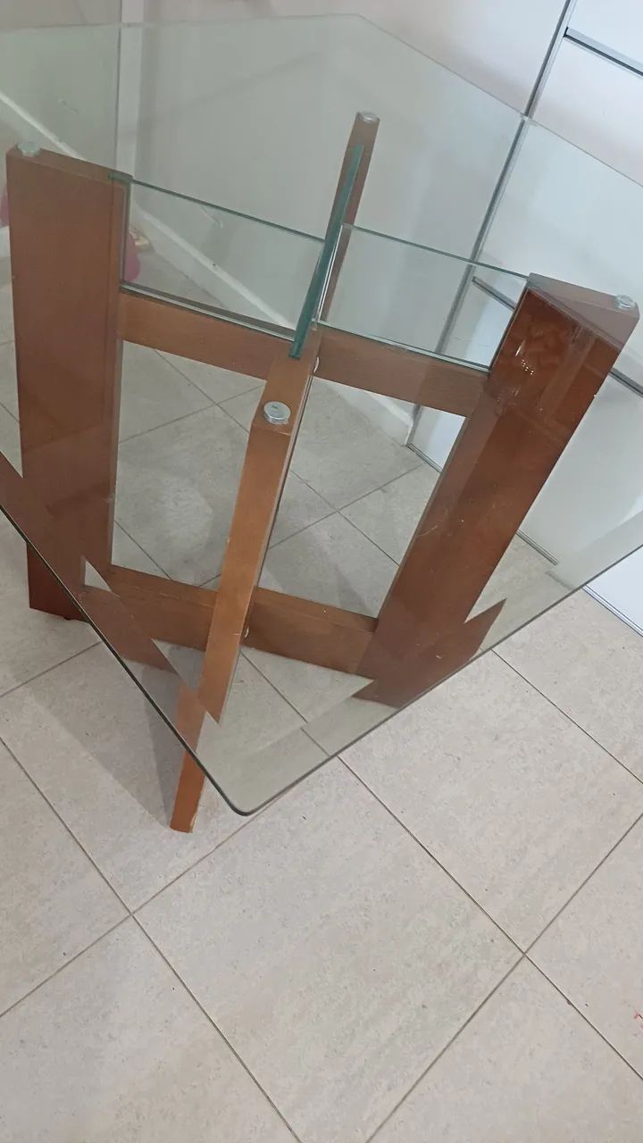 Mesa de vidro 1,10 X 1,10 - Foto 5
