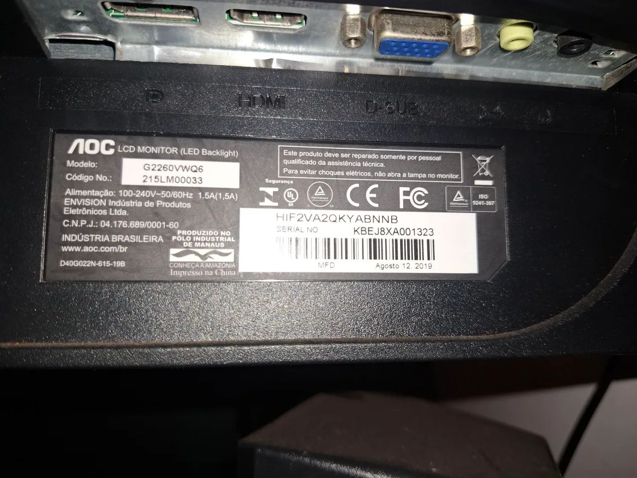 Monitor Aoc G2260vwq6 - Foto 2