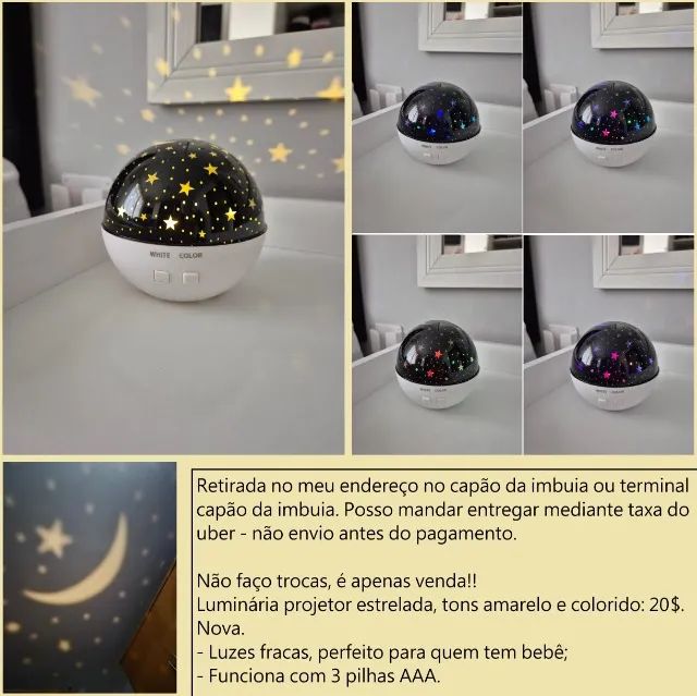 Luminária projetor estrelada nova