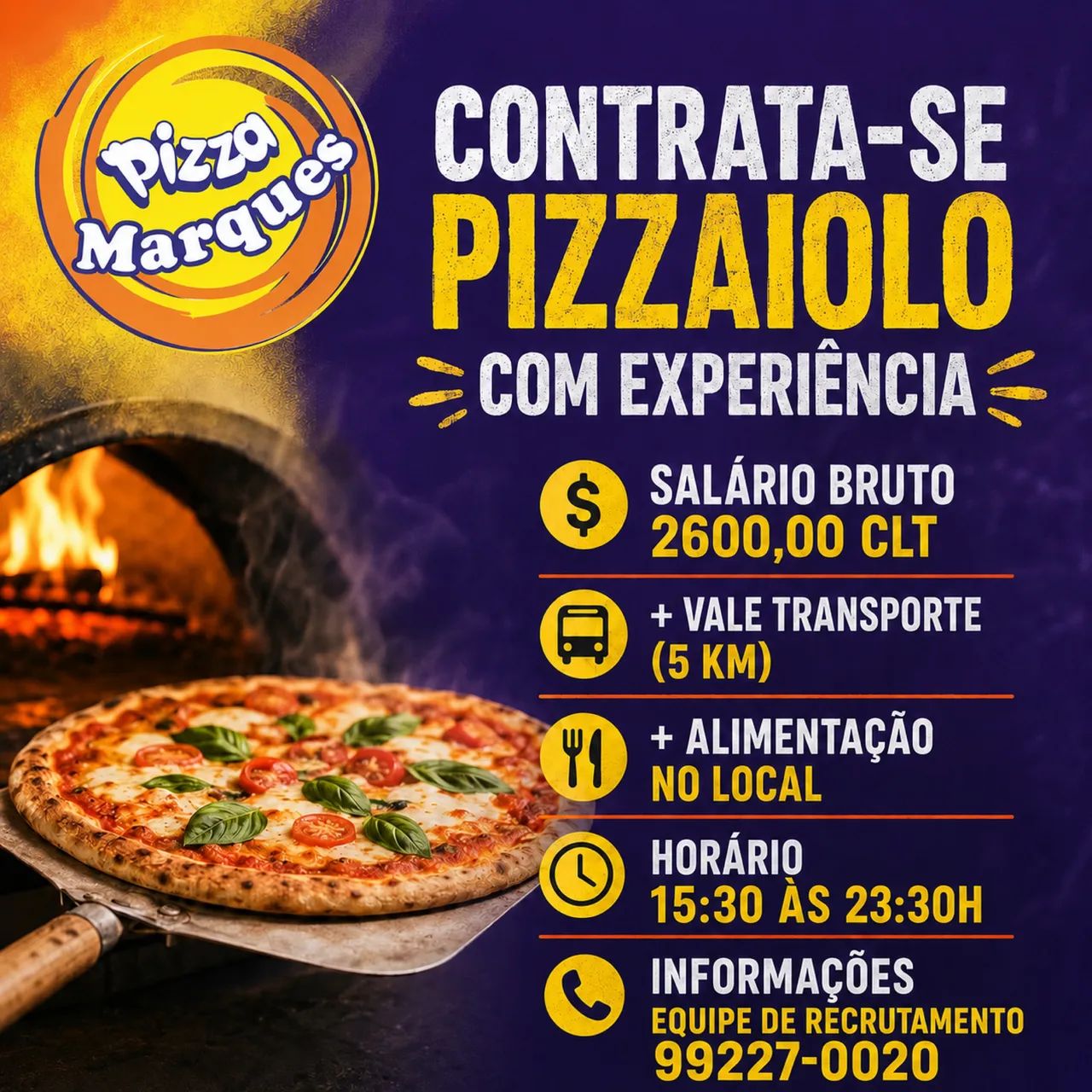 CONTRATA-SE PIZZAIOLO 