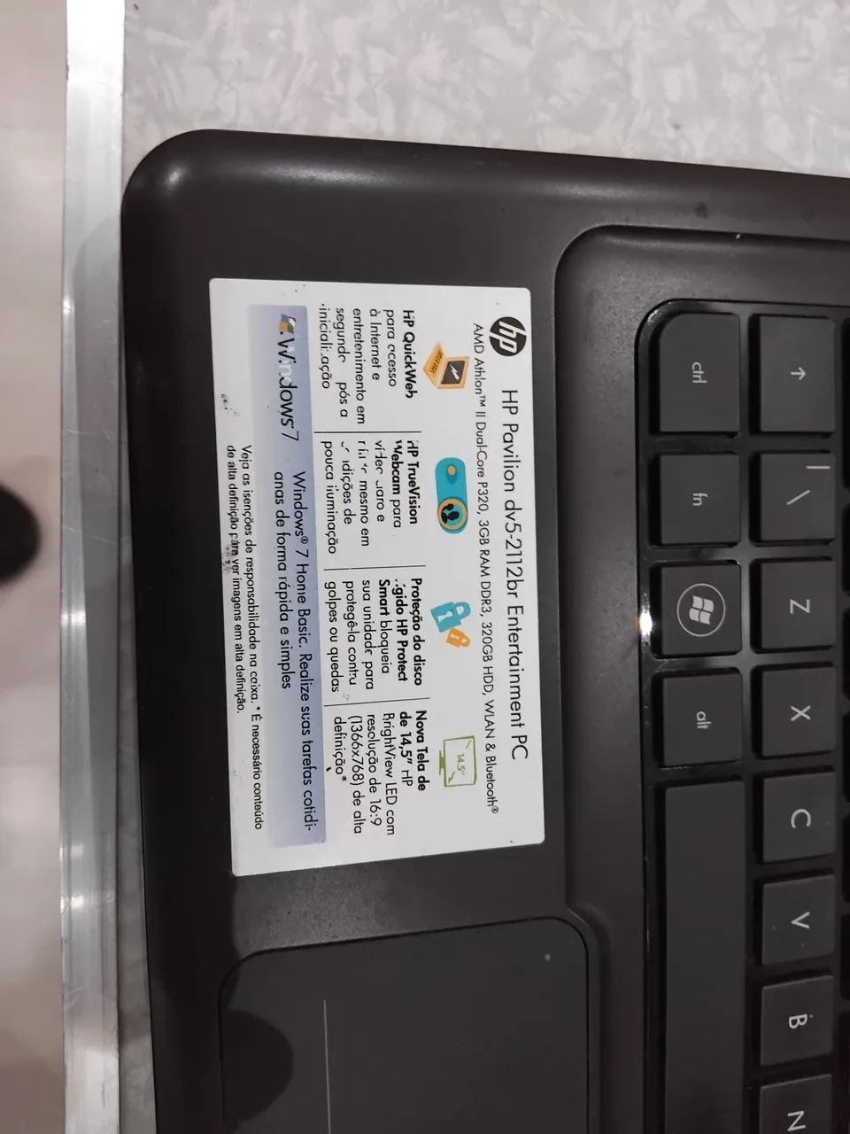 Notebook HP Pavilion Dv5 AMD 3gb 500hd - Foto 3