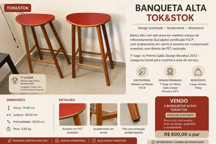 Banquetas tok stok vermelhas