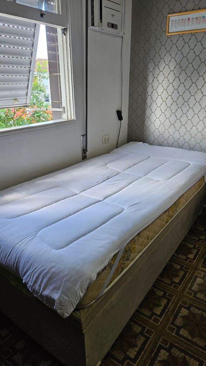 Cama Box Baú Solteiro com Pillow Top + Colchao 