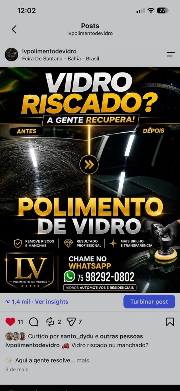 Polimento de vidro 