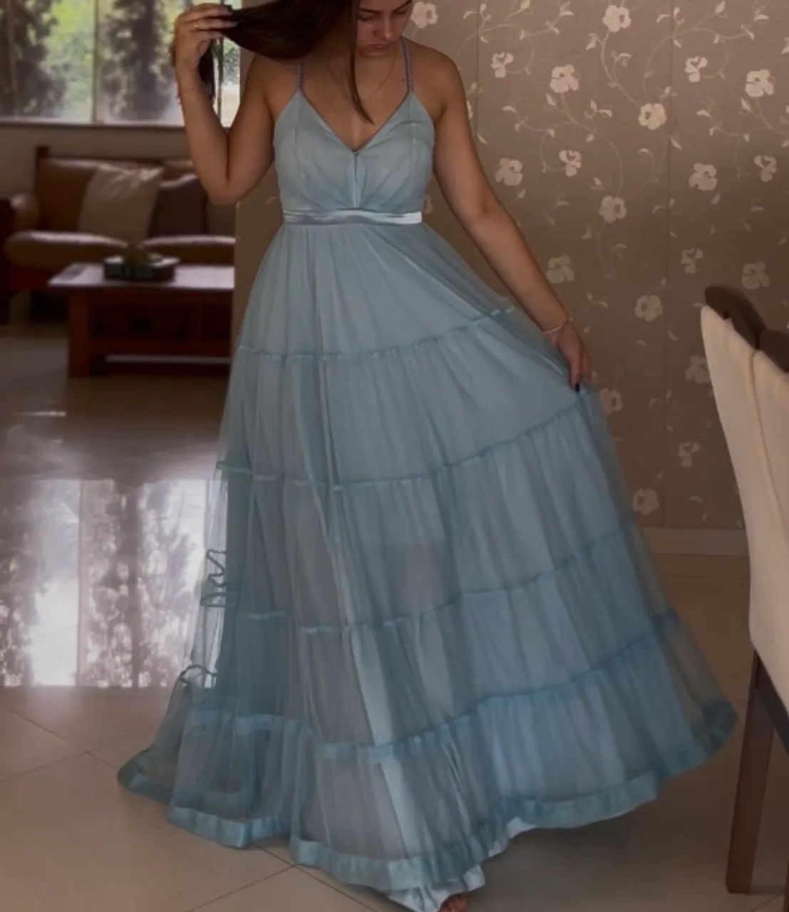 Vestido de festa azul 