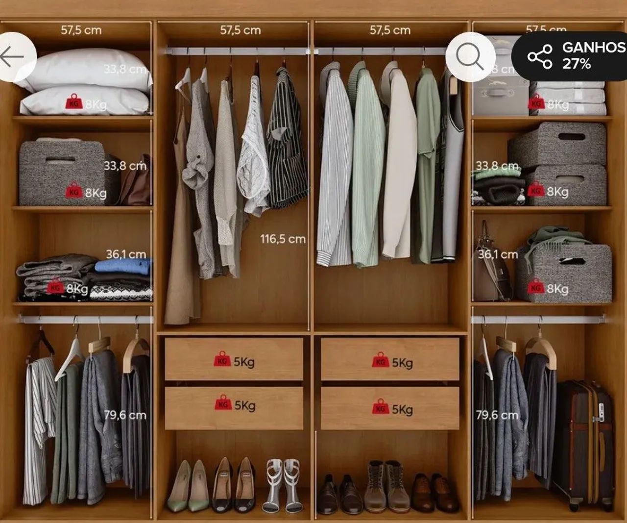 Guarda roupa - Poucos meses de uso - Foto 4