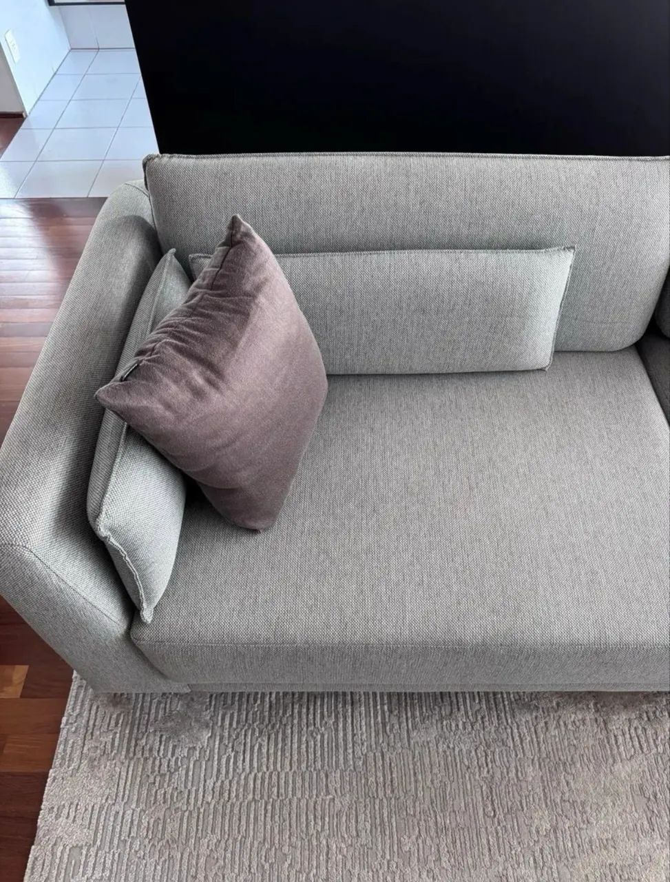 Sofa cinza tecido elegante moderno 2m - Foto 5