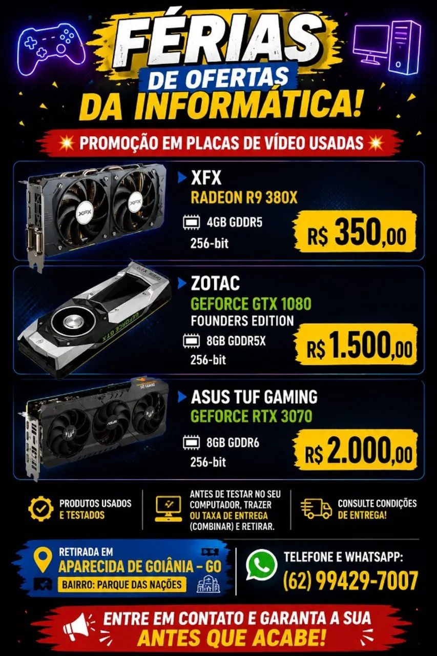 OFERTAS EM PLACAS DE VÍDEO
