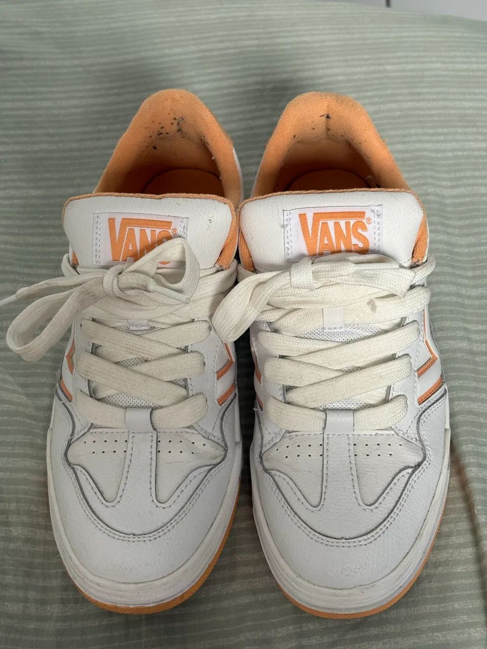 Tênis Vans Upland Leather White/Orange Original