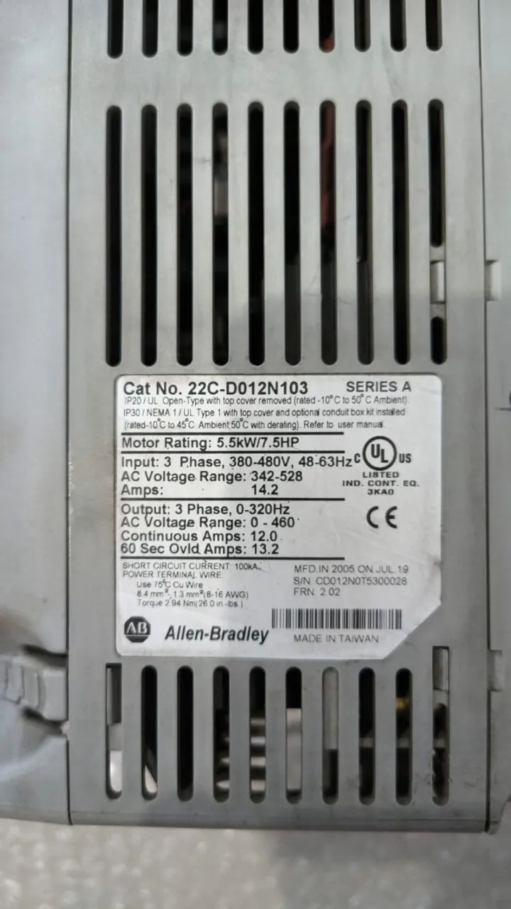 Inversor de frequencia Allen Bradley Capacidade 7,5 Hp 0-460 V  - Foto 2