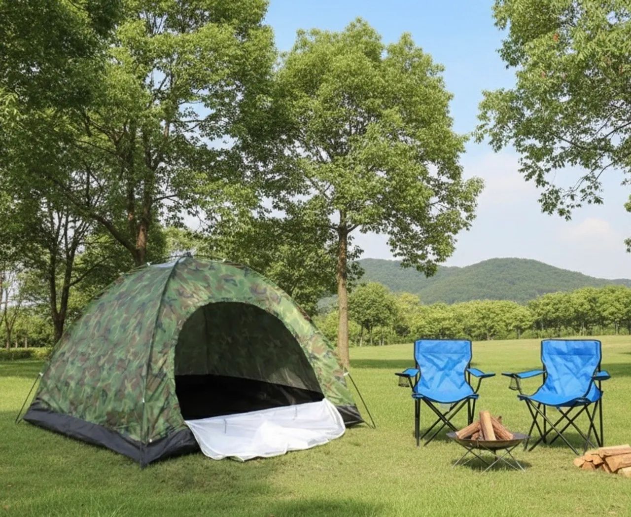 Barraca de camping para 7 pessoas camuflada - Foto 2