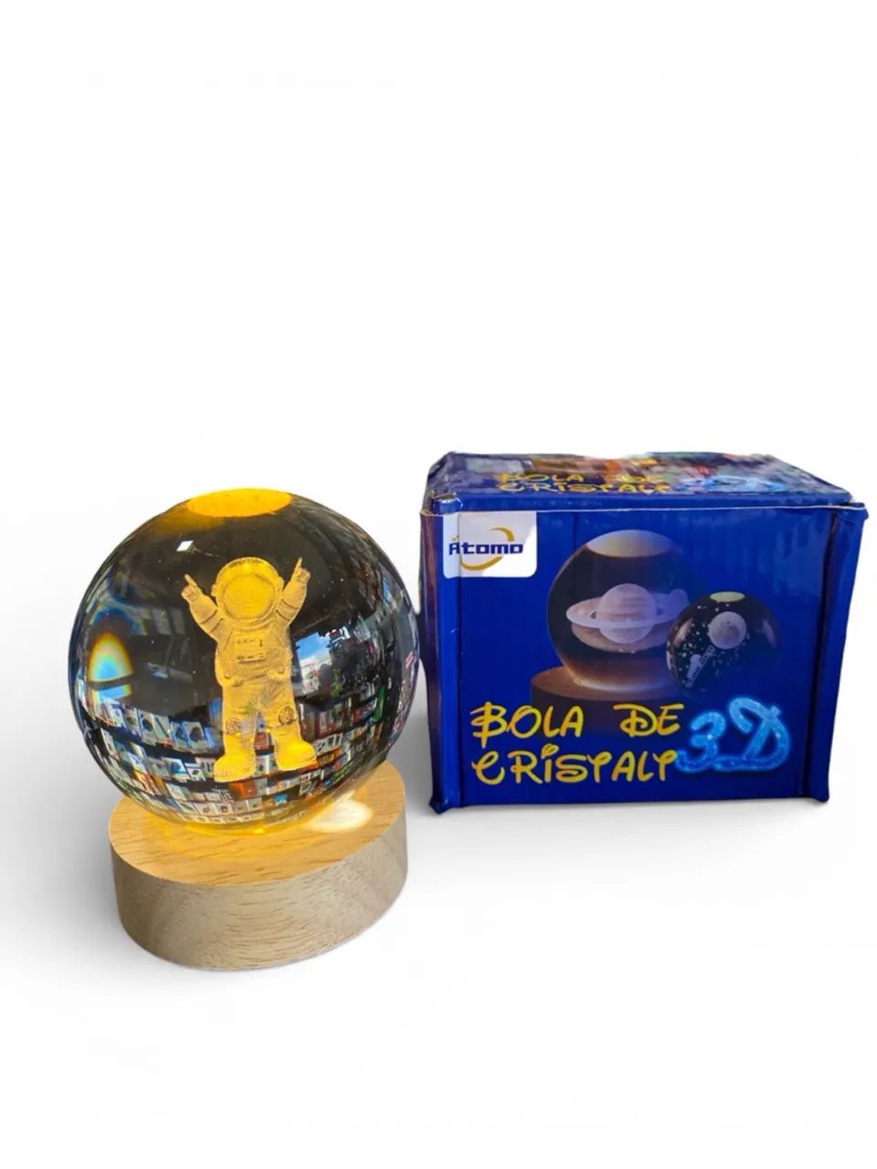 LUMINÁRIA BOLA DE CRISTAL 3D ÁTOMO 