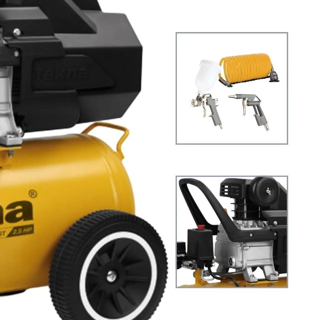 Compressor de Ar 8 Pés 22L 2,5HP com Kit Acessórios de Pintura TEKNA - Foto 5