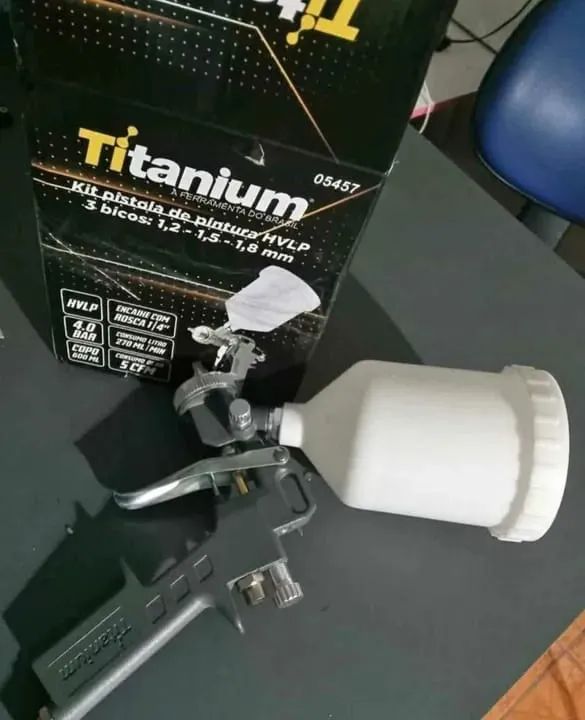 kit pistola de pintura hlpv titanium ou o modelo the blak tools  - Foto 4