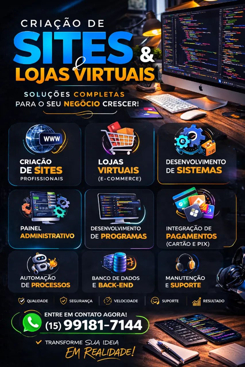 Desenvolvimento de Sistemas, Programas e Painel Administrativo