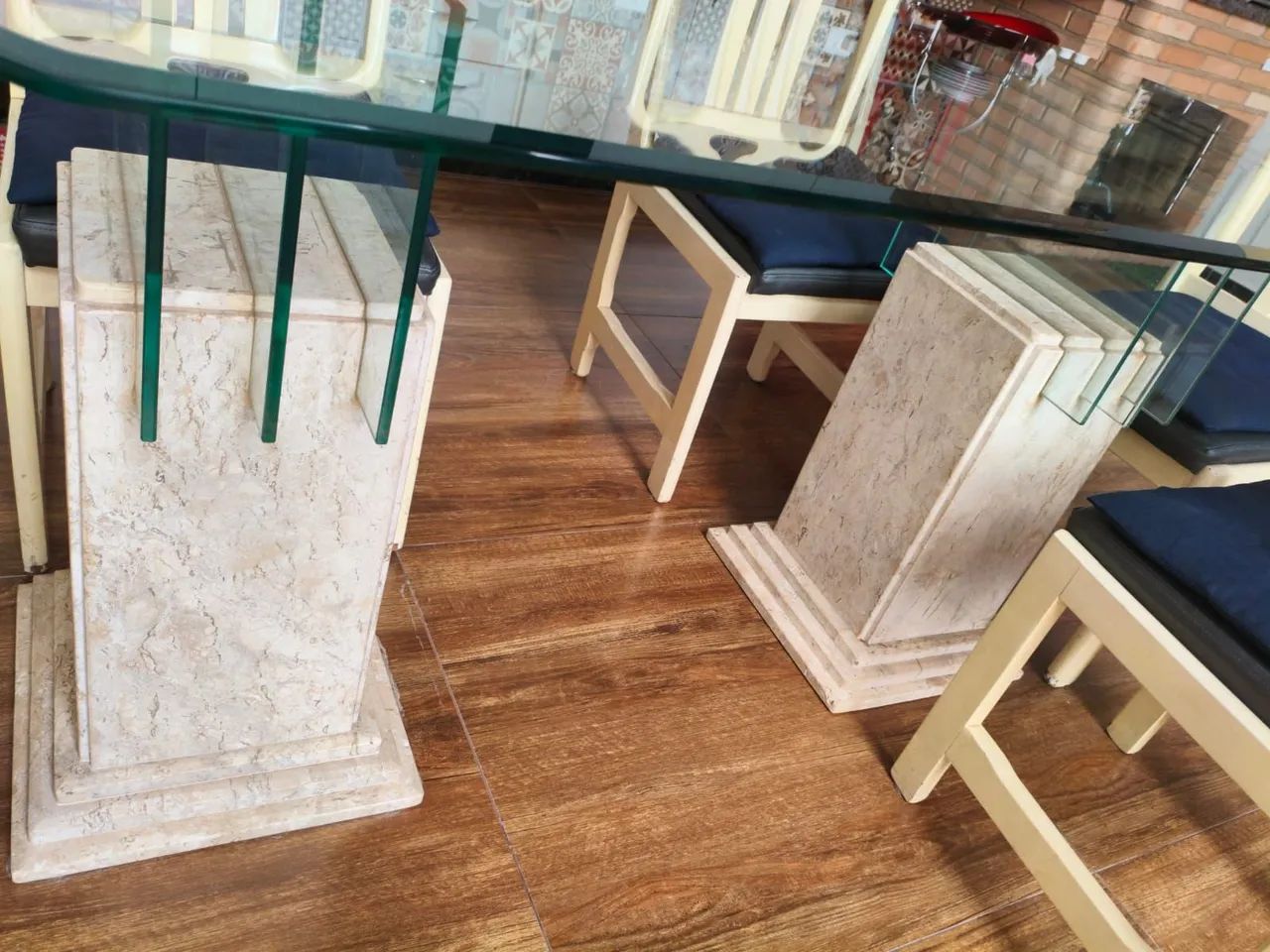 Mesa de jantar de mármore c 6 cadeiras - Foto 2