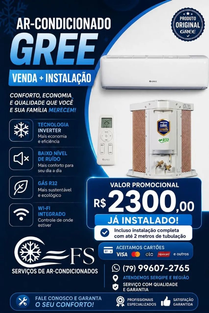 Venda de ar condicionado+ instalação 