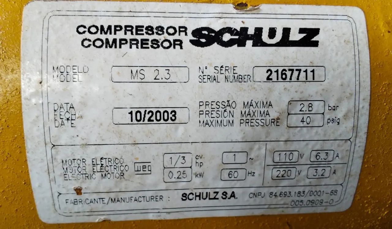 compressor schulz jet master modelo ms 2.3 - Foto 2