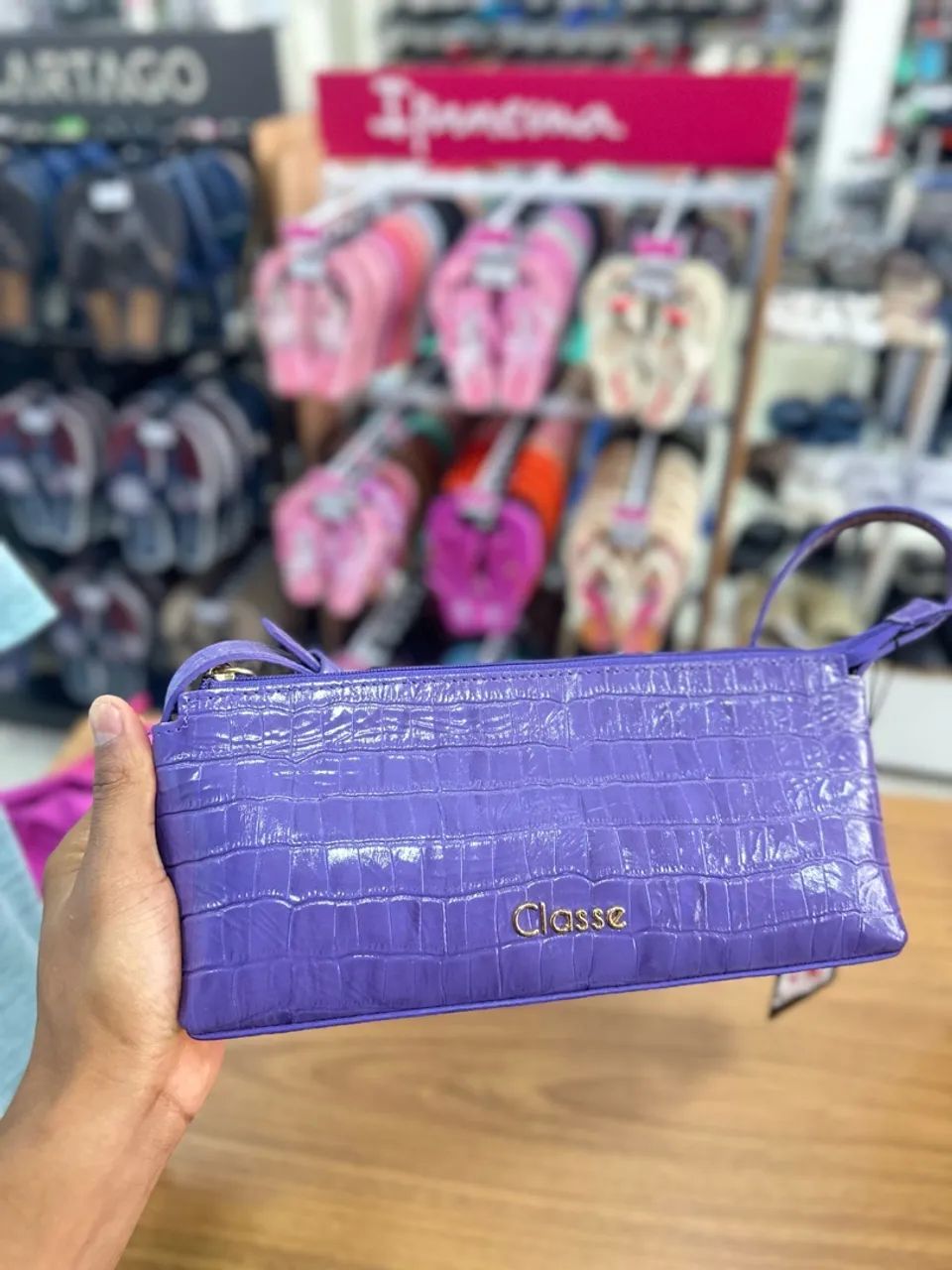 Bolsa couro classe roxa