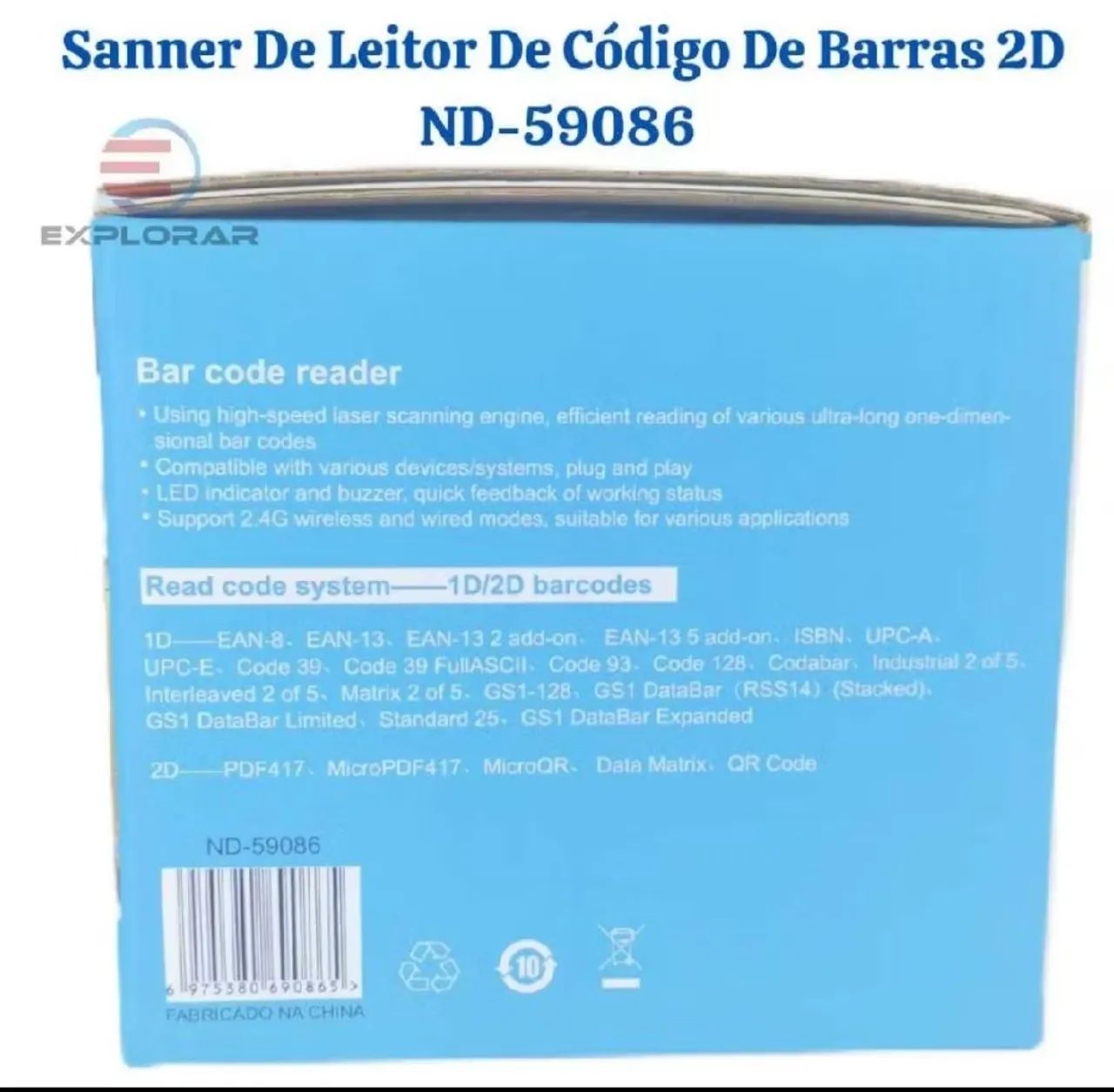 Leitor de código de barras top para comércio e lojas  - Foto 2