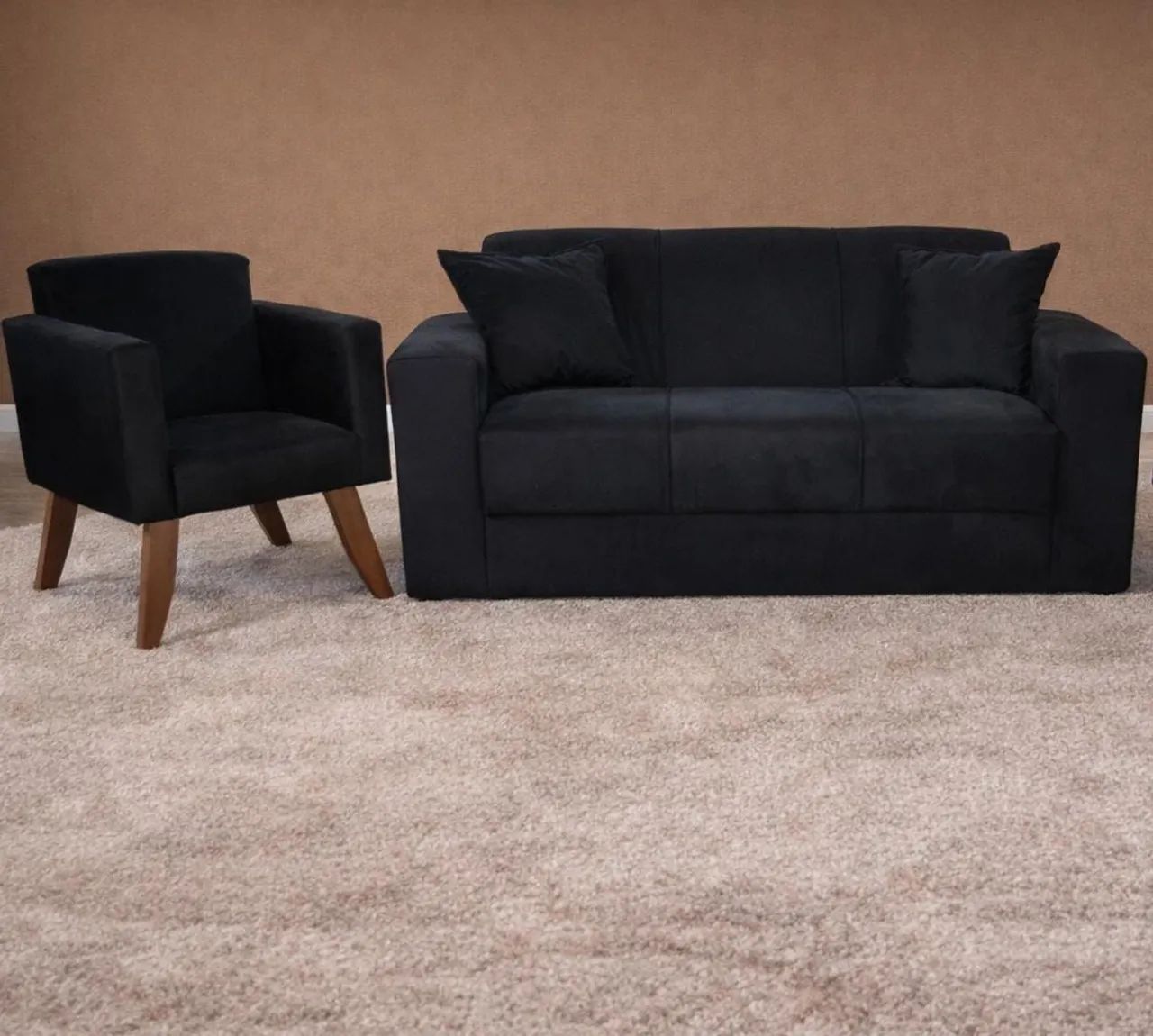 Sofá 3 lugares 1.60m Suede + 1 poltrona ambos várias cores e com frete incluso  - Foto 3