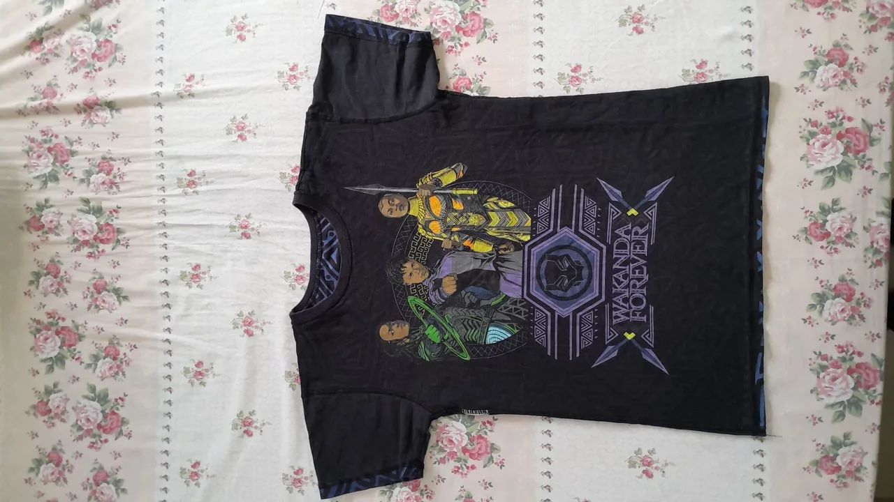 Camiseta Pantera Negra dupla face
