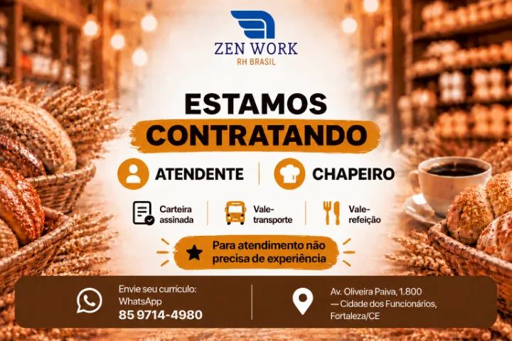 Atendente e Caixa de Padaria