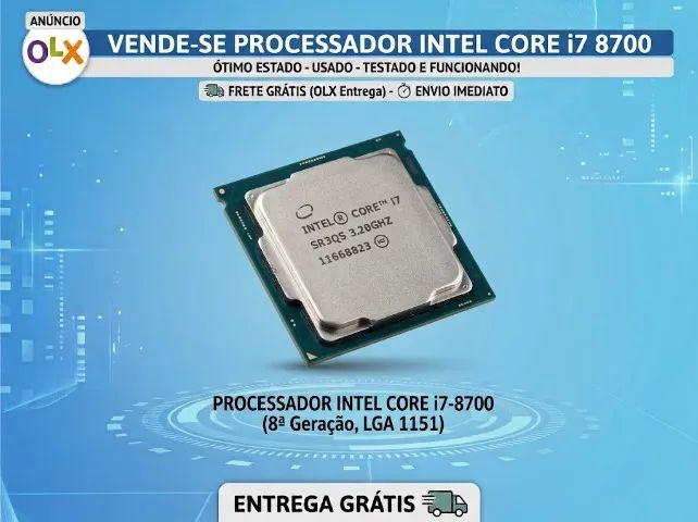 Processador Intel i7 8700 (com placa de vídeo integrada) - Intel