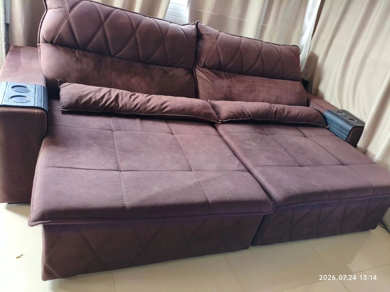 Sofá Cama 2,70mt Retrátil e Reclinável  - Foto 4