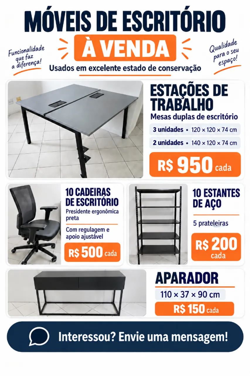 Mesa cadeira poltrona estante para escritório