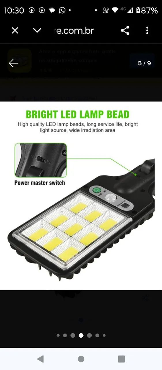 Lâmpada led solar com controle  - Foto 4