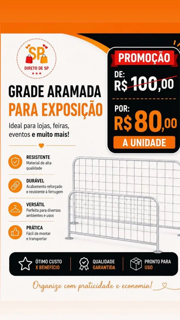 Vendo Grade aramada para loja