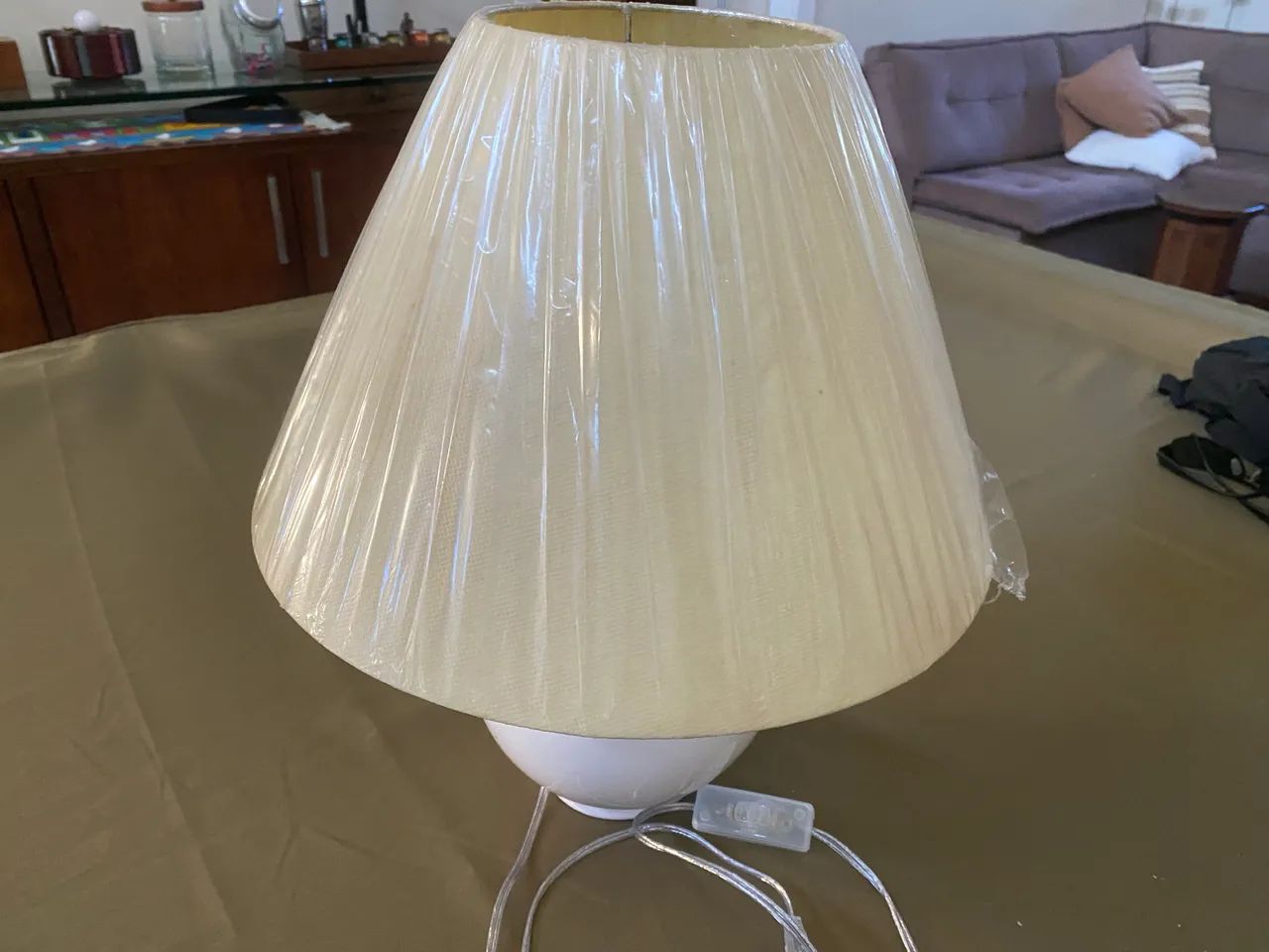 Abajur Branco Louça (Excelente)