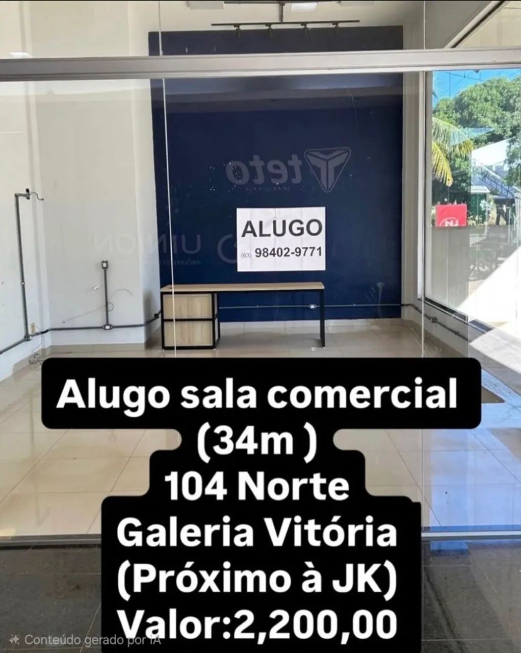 ALUGUEL DE SALA COMERCIAL