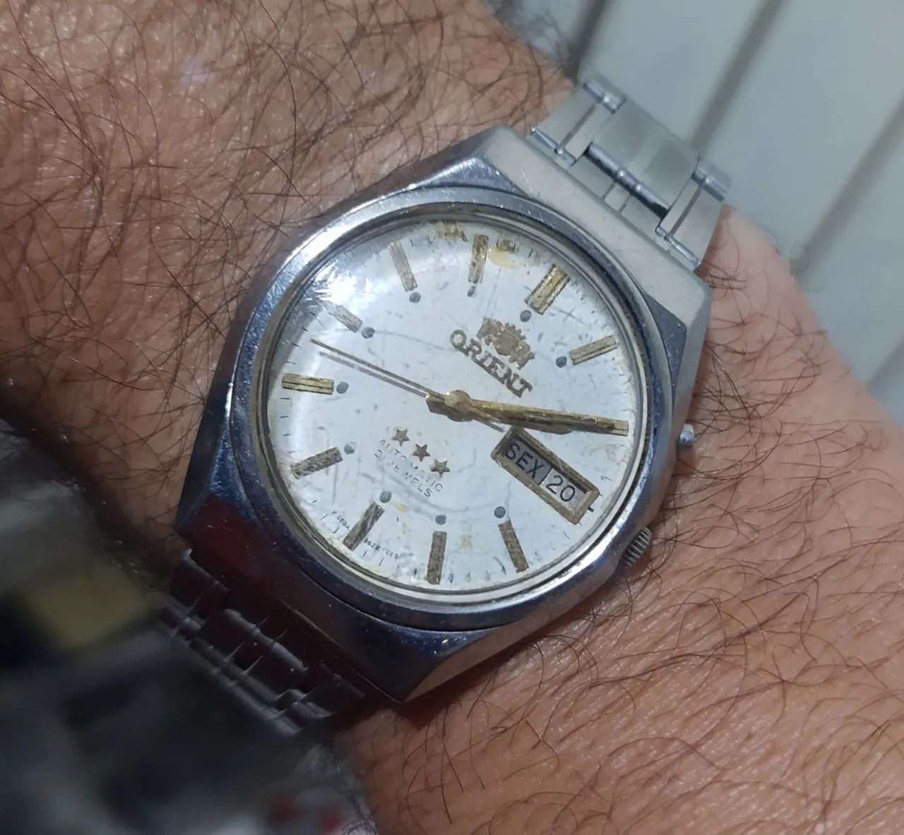 Relógio antigo ORIENT automático 3 estrelas RELIQUIA funcionando 