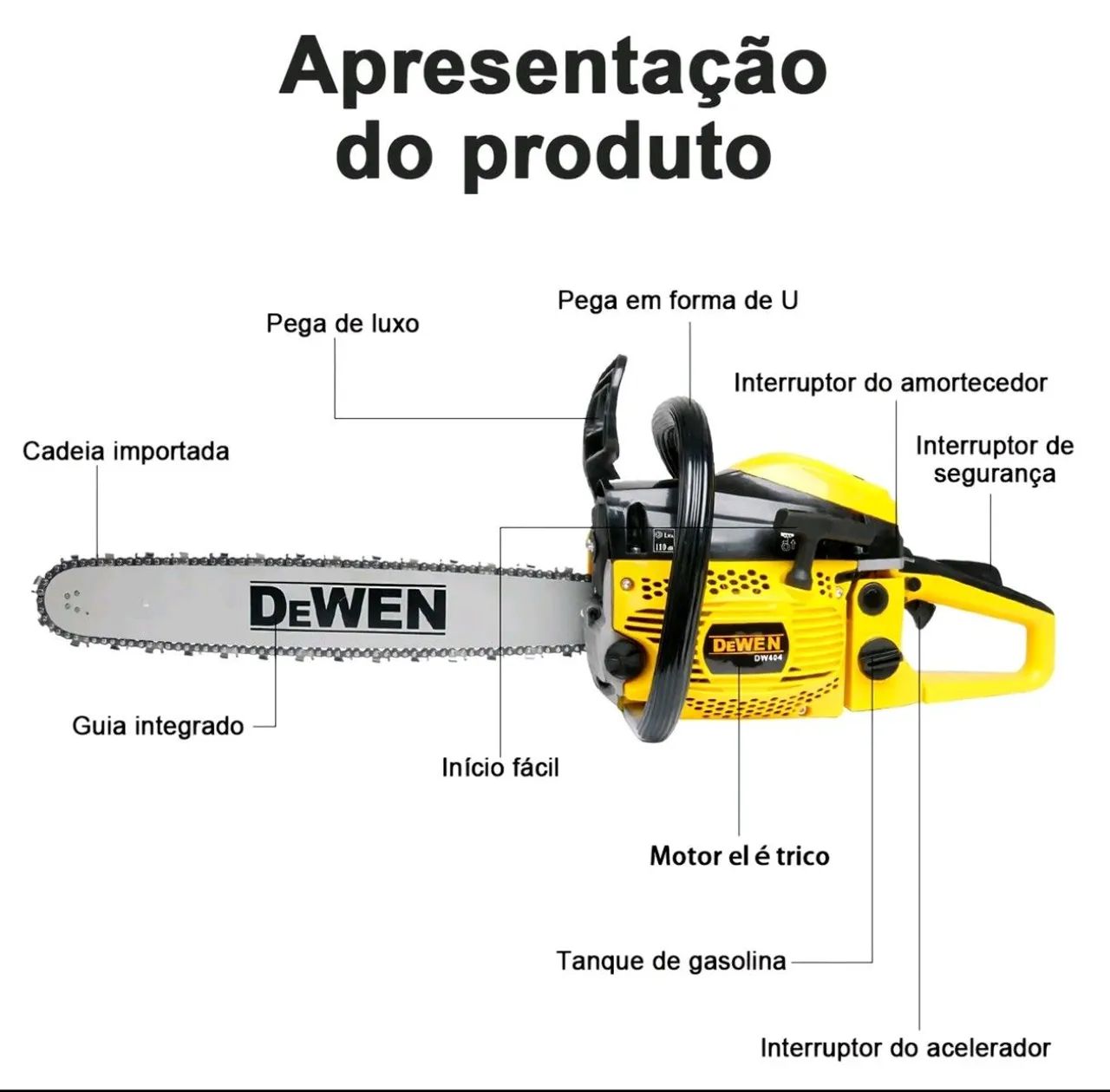 Motosserra nova 52 CC de 20 polegadas 3.0 HP 2.2kW - Foto 4