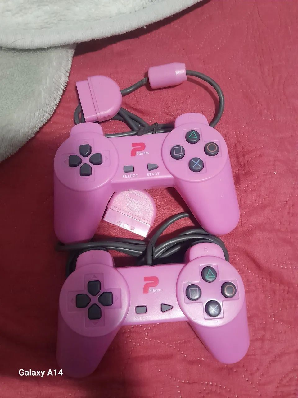 Controle rosa para ps2 joystike com fio