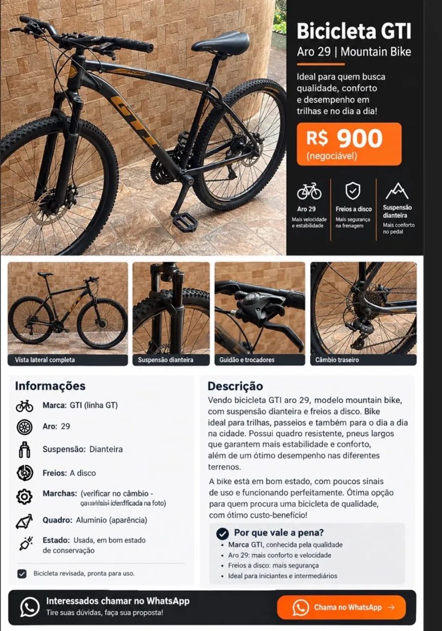BICICLETA GTI ARO 29
