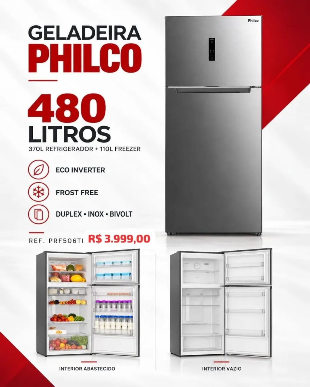 Geladeira Philco 480 L