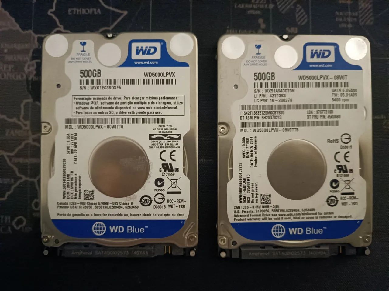HDs WD Blue 500GB 2,5pol