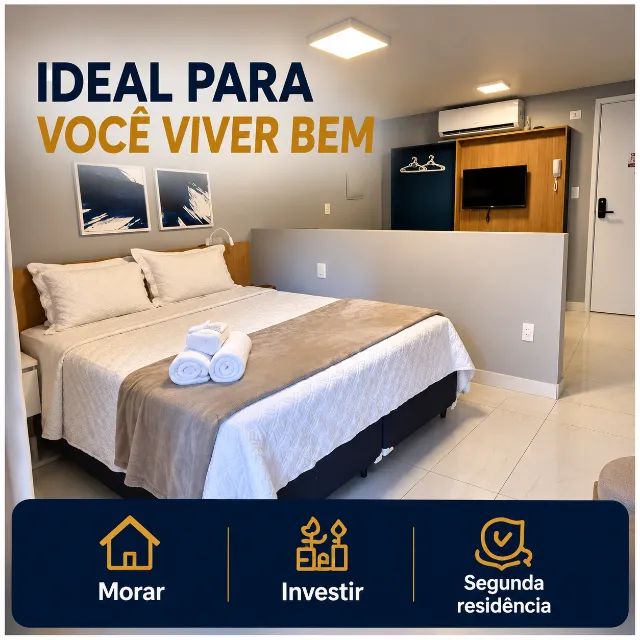  Unity Cabo Branco! Flat todo mobiliado com 31 m² na beira-mar da praia - Foto 5