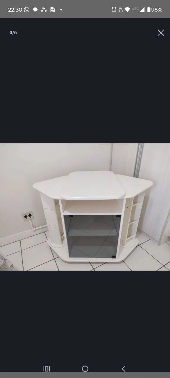 Rack giratório branco laqueado 