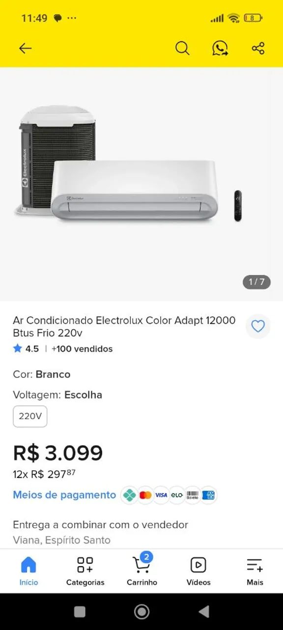 Ar condicionado slipt 