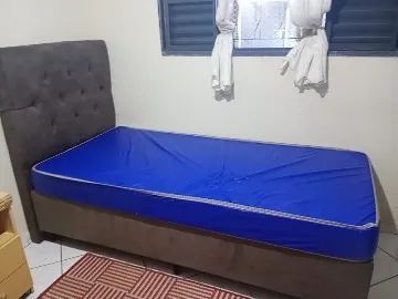 Cama Box Solteiro, Colchão e Cabeceira