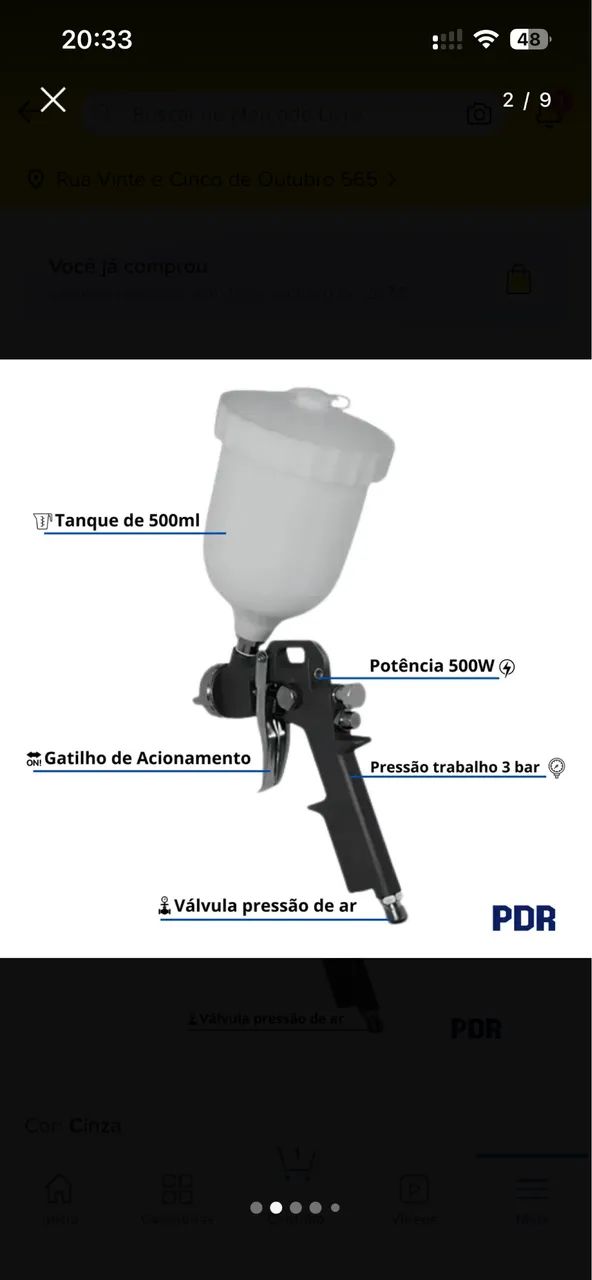 Pistola PDR 530 HVLP 600ml bico 1.3 - Foto 6
